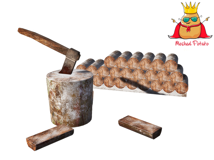 Meshed Potato - Winter Wood Chopping - Full Perm Mesh