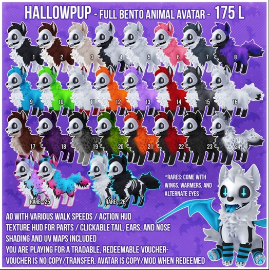 [M.O.R] hallowpup : VOUCHER [WEAR ME] 26. SKELLY PACK RARE