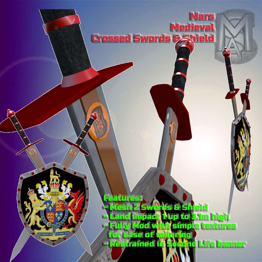 Mars Shield & Crossed Swords