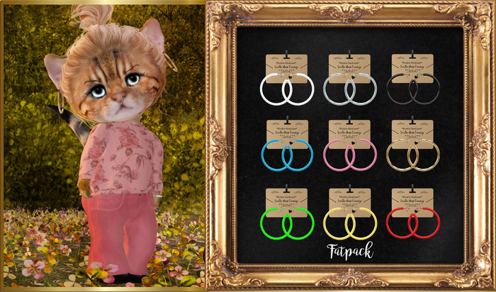 *DB* DINKIES LORETTA HOOPS EARRINGS* FATPACK