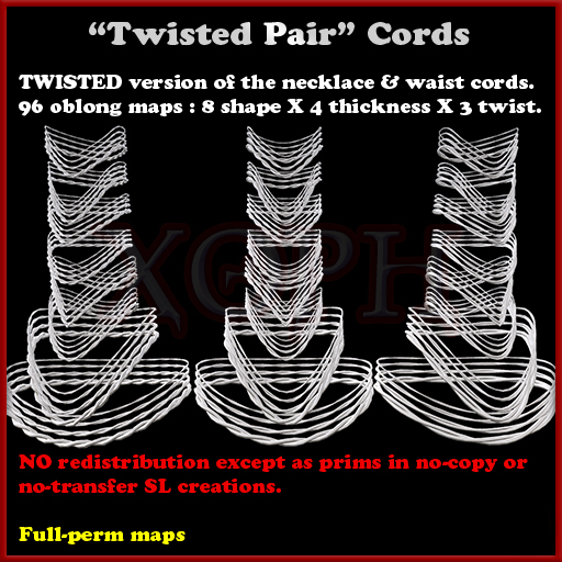 Second Life Marketplace "Twisted Pair" Sculpted Necklace and Waist