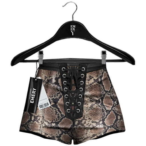 Emery Brooke Snake Short Black