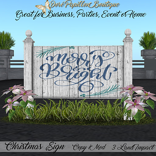 DPB Christmas Sign - Merry & Bright