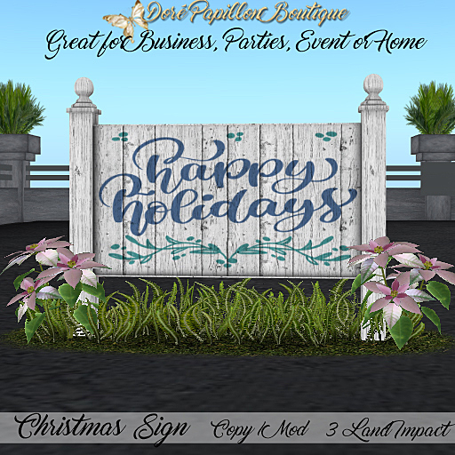 DPB Christmas Sign - Happy Holidays