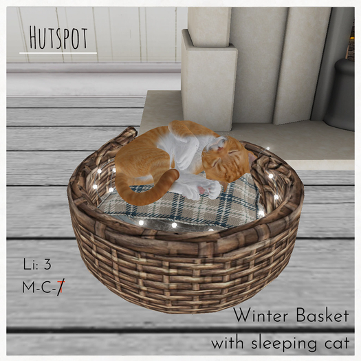 [Hutspot] Winter Basket with sleeping cat (Add)