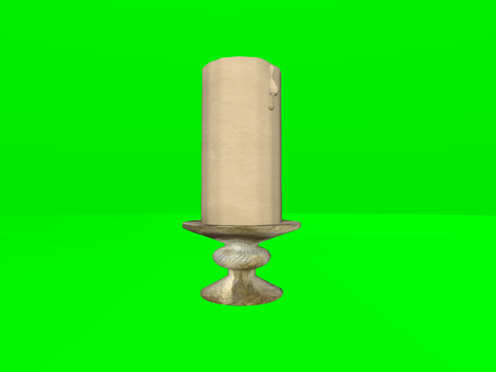 Fluted Candles  III  Gold Brushed