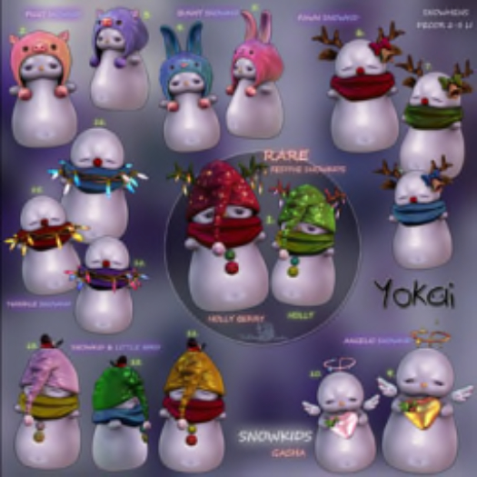 1.YOKAI - SnowKids - Festive SnowKids - RARE