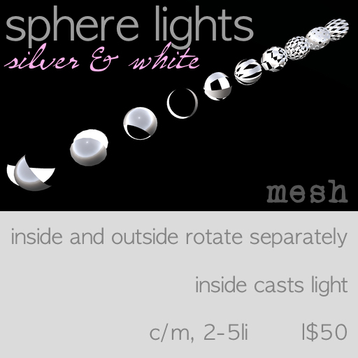 sphere lights - silver & white