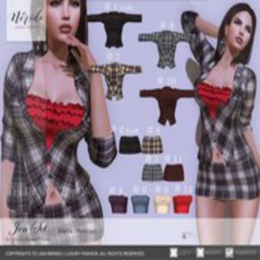 Nerido~ Jen Jacket  (Maitreya)-Blue Plaid