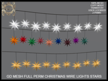 GD MESH FULL PERM CHRISTMAS WIRE LIGHTS STARS