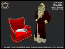 GD MESH FULL PERM SCENE SANTA CLAUS IN A DRESSING DOG