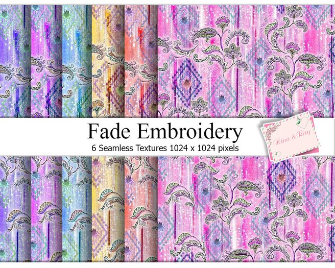 Second Life Marketplace - Fade Embroidery - 6 Textures Seamless - NINA ...