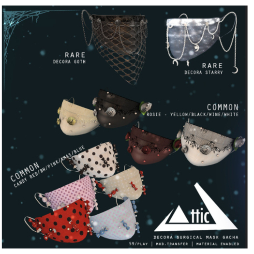 -ATTIC- Decora Surgical Mask Candy BW