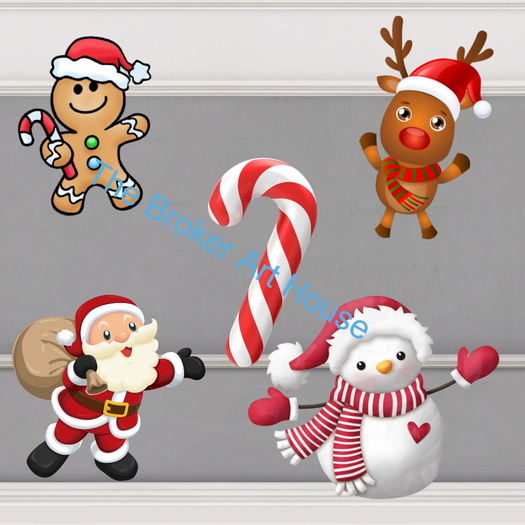 Christmas character stick around decals