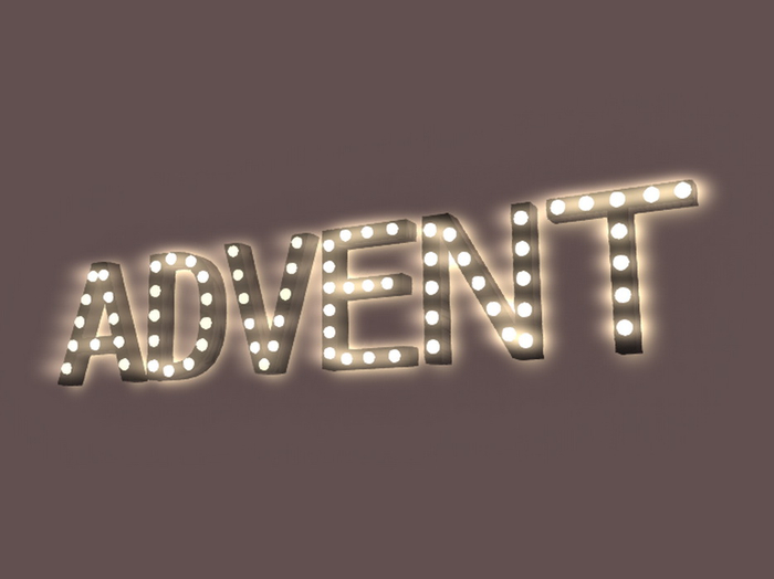 [Px] "ADVENT" Illuminated Light Bulbs Sign