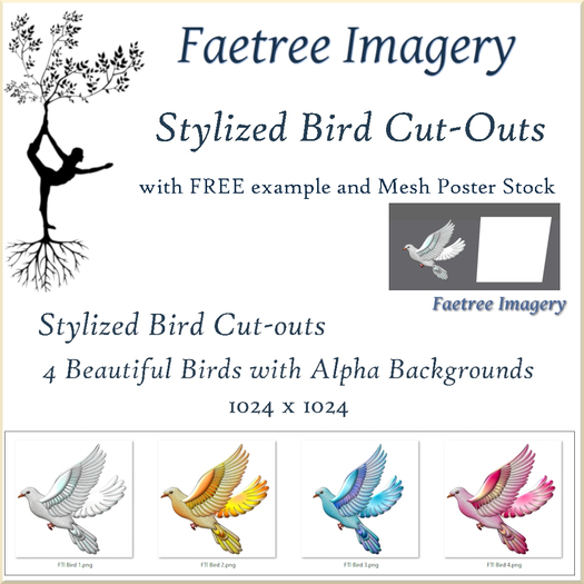 FTI Stylized Bird Cut-Outs