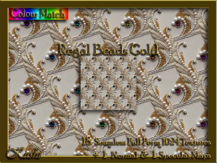 !Kushi! RegalBeadsGOLD Textures -WearToUnpack