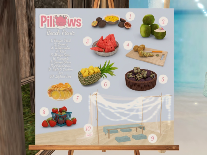 [P] Pillows, Beach Picnic: Tent RARE