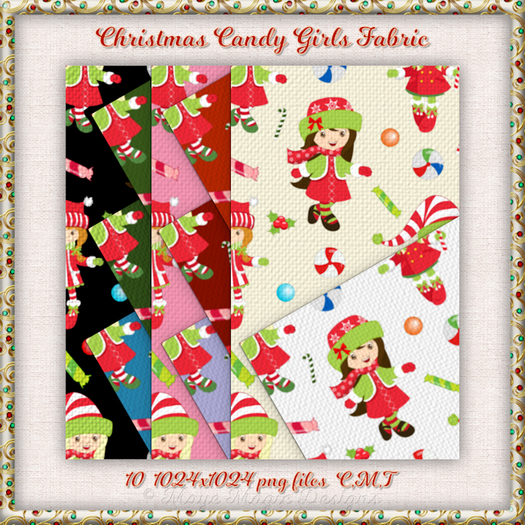 Christmas Candy Girls Fabric mp