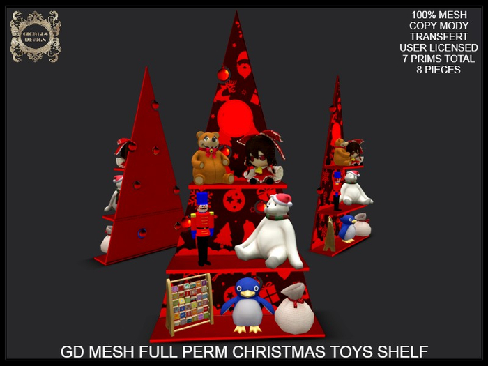 GD MESH FULL PERM CHRISTMAS TOYS SHELF