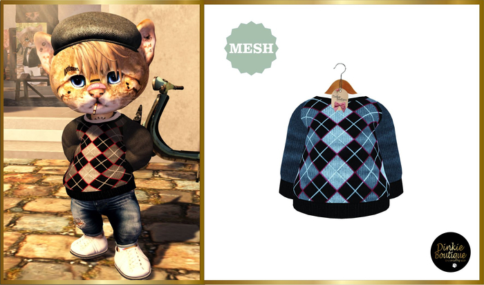 *DB* DINKIES RORY JUMPER* storm argyle