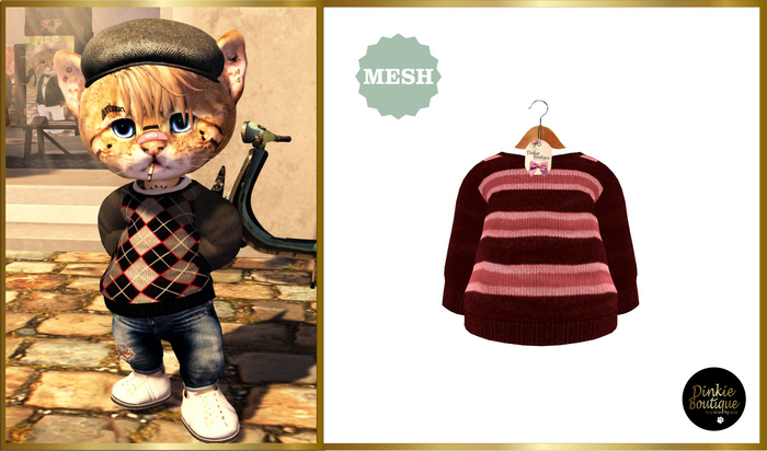*DB* DINKIES RORY JUMPER* red stripes