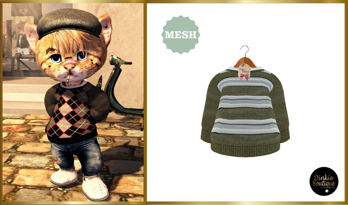 *DB* DINKIES RORY JUMPER* olive stripes