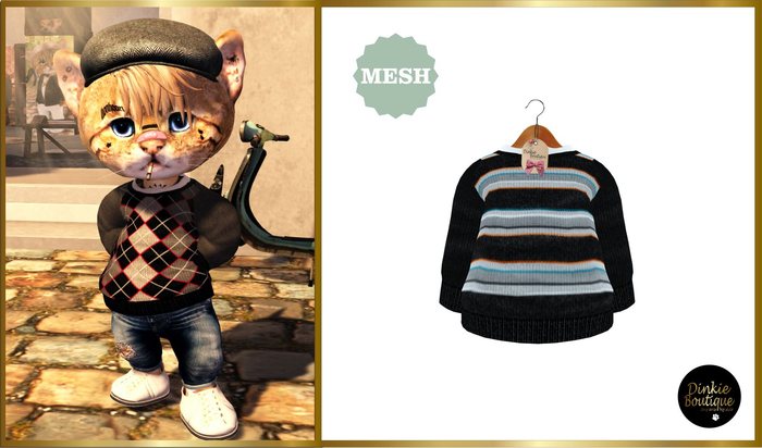 *DB* DINKIES RORY JUMPER* black stripes