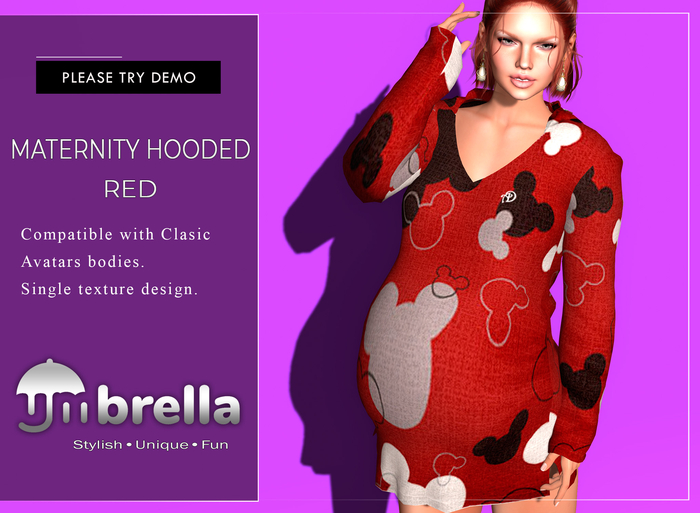 UMbreLLa - Red Maternity Hooded