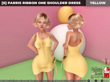 [S] Parris Ribbon One Shoulder Dress Yellow