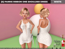 [S] Parris Ribbon One Shoulder Dress White