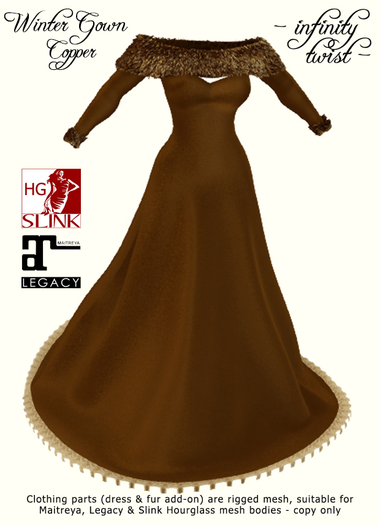 [Infinity Twist] Winter Gown & Furs Set - Copper
