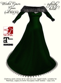 [Infinity Twist] Winter Gown & Furs Set - Green / Black Fur