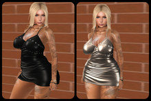 {Hellens} Mini Leather & FineTextile Dress with Piercing Zina Maitreya Hourglass Physique Isis Venus Freya