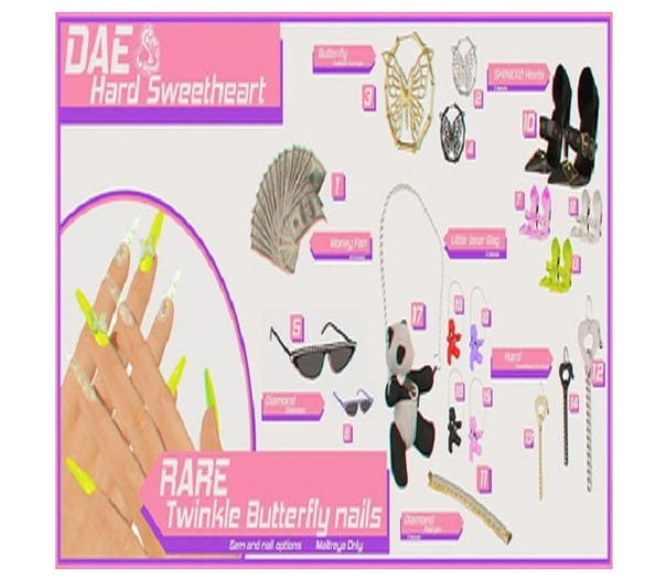 4.= DAE = Butterfly skeleton earring [Black]