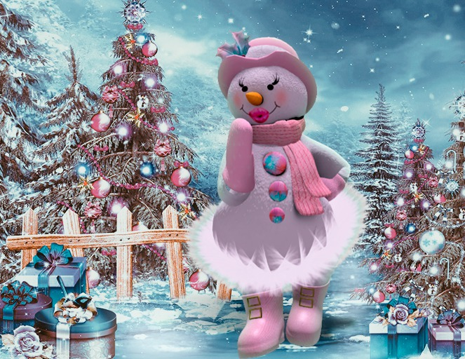 InStyle -AVATAR snow Woman with Christmas -Chupa Chups GIFT