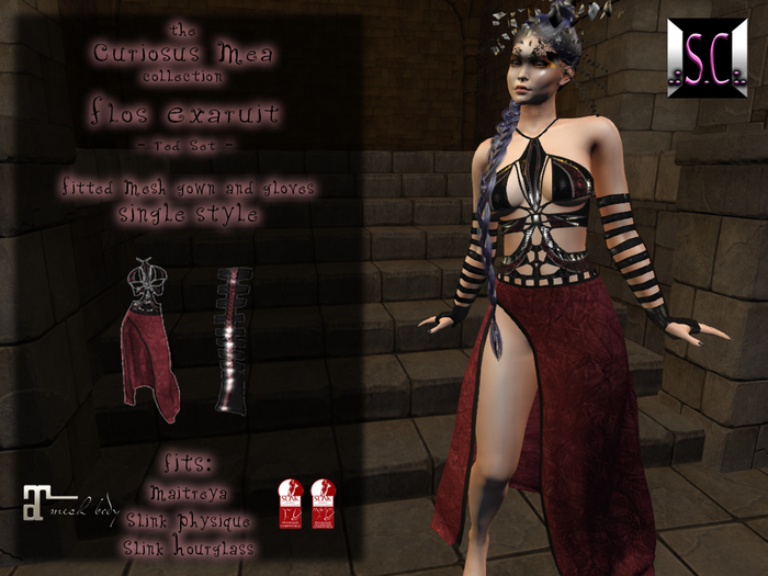 .:S.C:. Curiosus Mea - Flos Exaruit - Dress+Gloves - Red