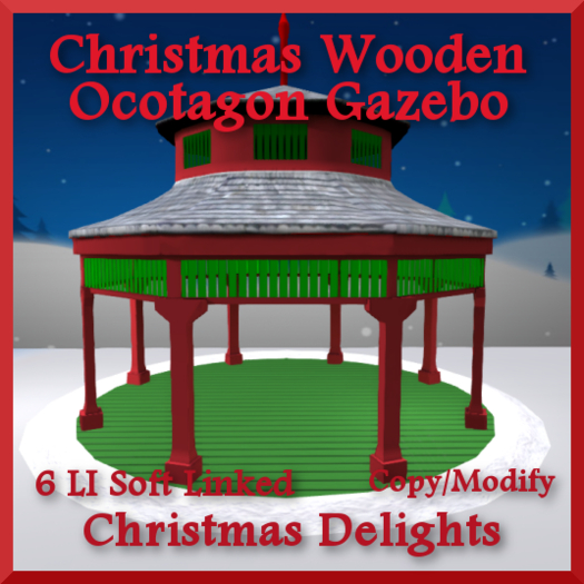 Christmas Wooden Ocotagon Gazebo