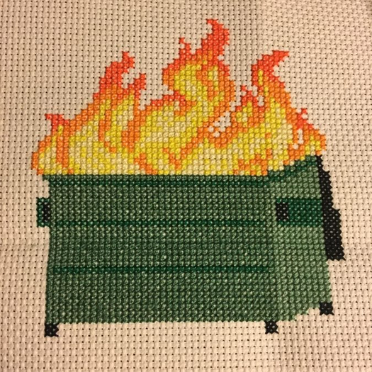 Dumpster Fire Needlework Texture