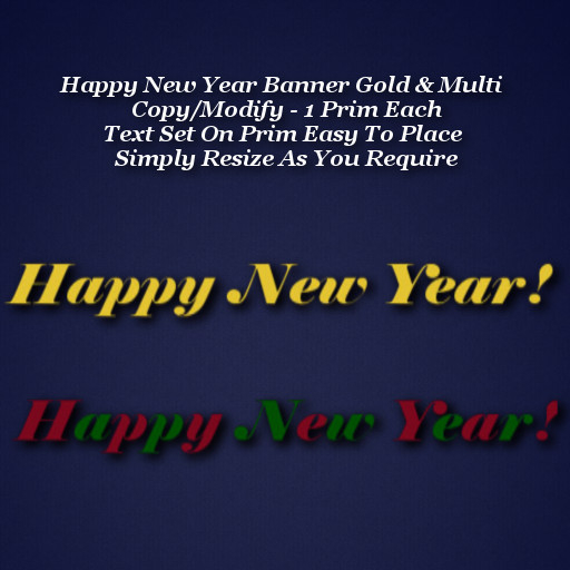Happy New Year Banner Gold & Multi