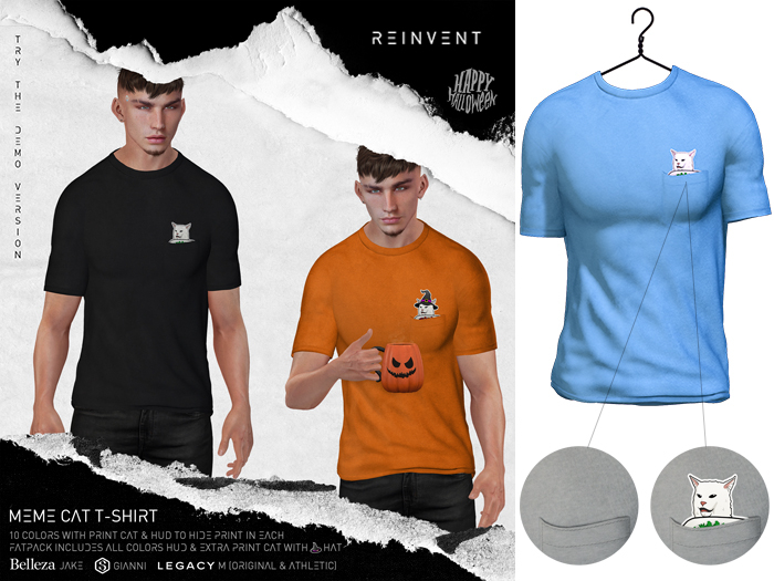 REINVENT I Meme cat t-shirt I Sky