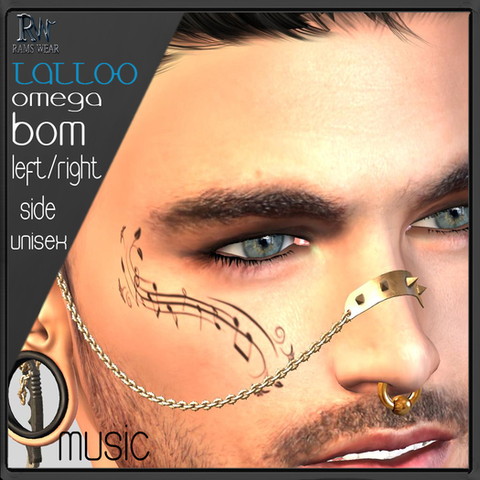 RAMS WEAR-Tattoo Face - Music