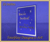 20  Invites ~ You're Invited to a Party Invite Iced Blue