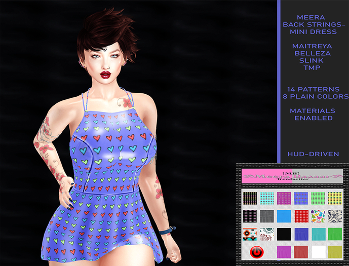 DEMO- !MB! MEERA- BACK STRINGS, MINI DRESS