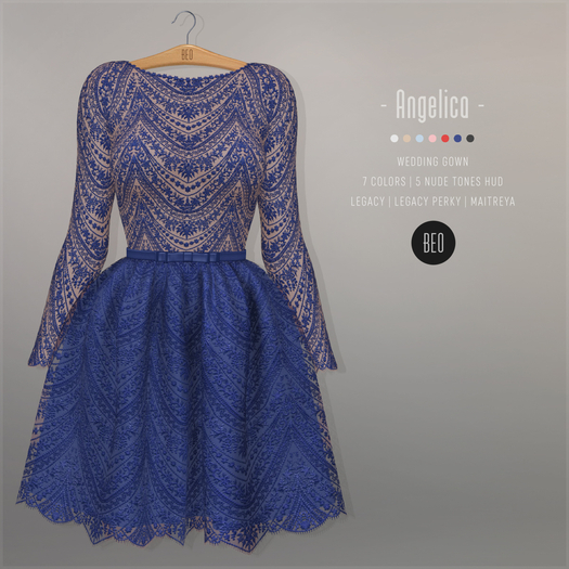 BEO - Angelica short gown BLUE