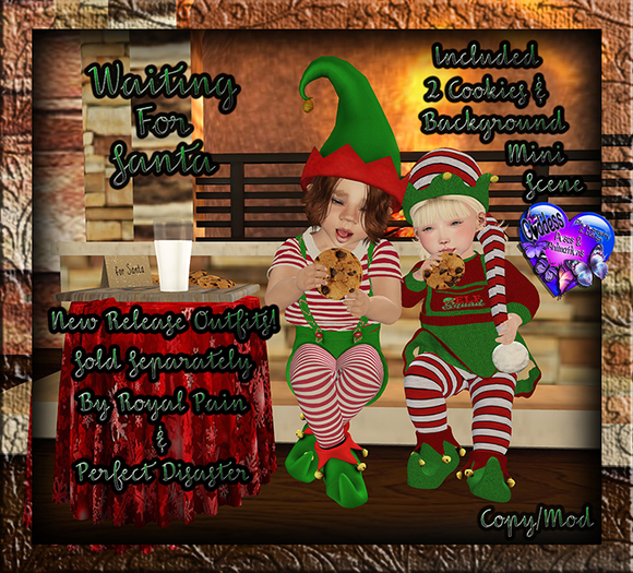 GP&D/P&A - Waiting for Santa - 2 Bento Poses Including Mini Background Scene