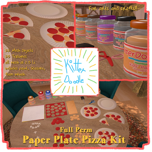 [KitterDoodle] Paper Plate Pizza Craft Kit [Boxed]