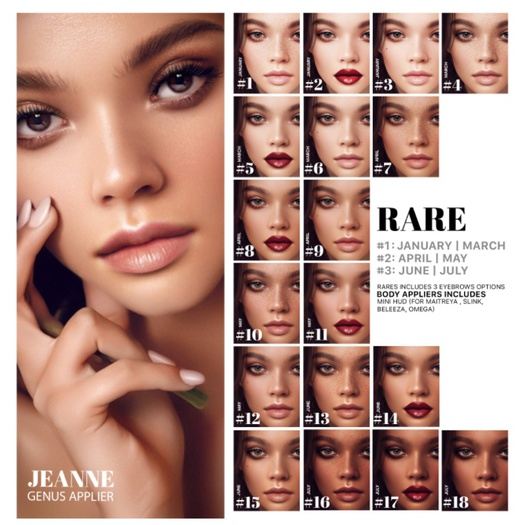 RARE  1  ---JAENNE SKIN SET ---  JANUARY / MARCH