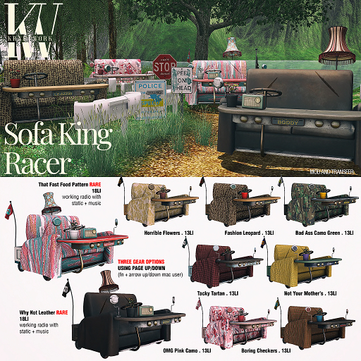 KraftWork Sofa King Racer Why Not Leather RARE