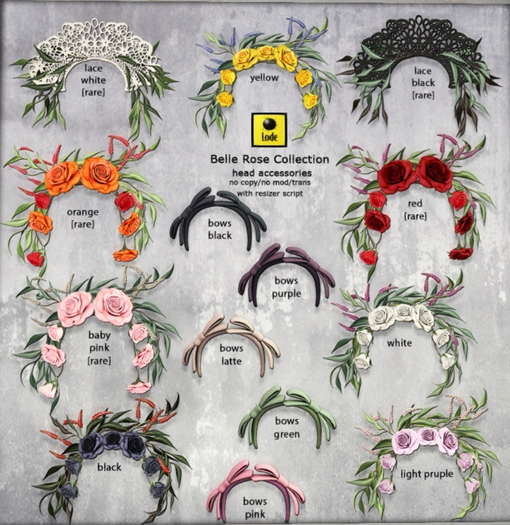 *LODE* Head Accessory - Belle Rose Bows [green]